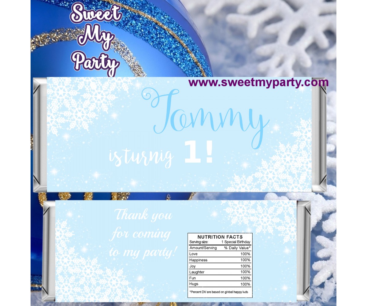 Winter Onederland candy bar wrappers,(7)